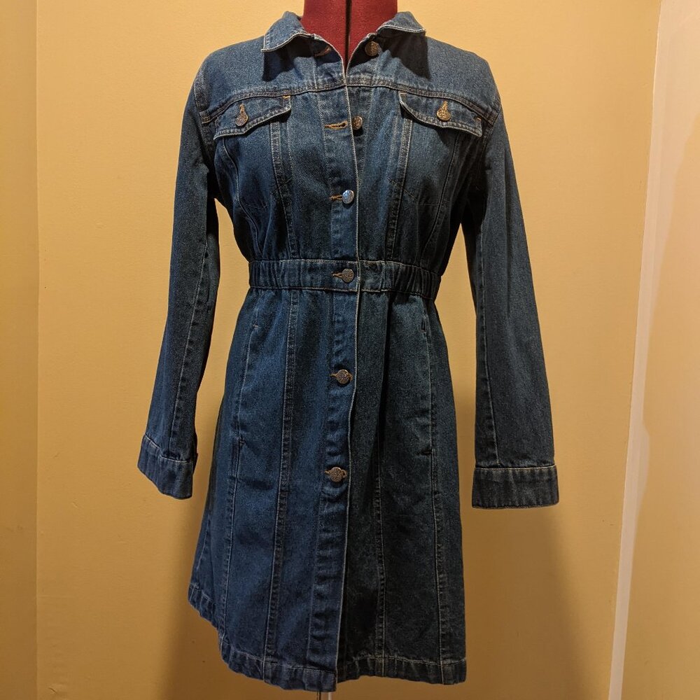 NorthStyle Denim Jacket-Style Mini Dress – Size Small